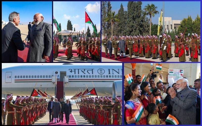   پی ایم مودی تین ملکی دورے پر اردن میں شاندار استقبال 